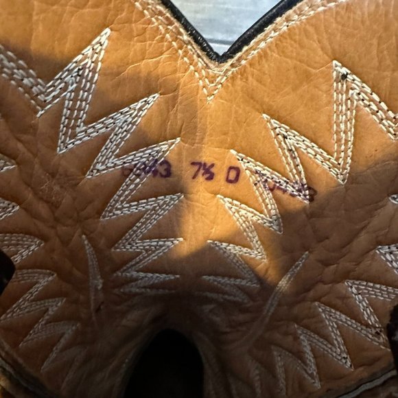 Mens Dan Post Rod Dark Brown Western Leather Cowboy Boots‎ Size 7.5 D GUC - Picture 7 of 7